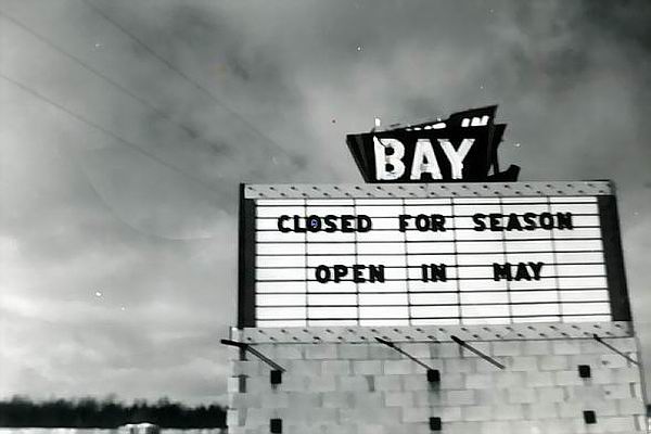Bay Drive-In Theatre - Marquee February 1960 Courtesy Mrs Norman Vanwormer (newer photo)